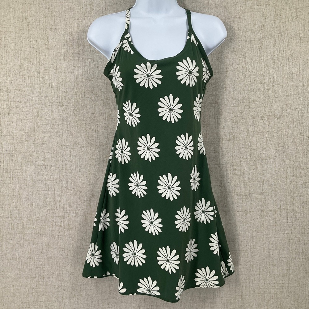 Outdoor‎ Voices Activewear Dress Womens XS Green Daisy Floral Active Athleisure